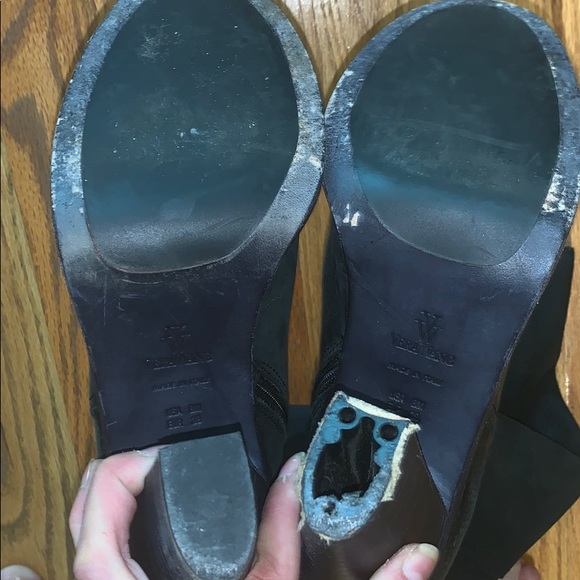 Vera Wang Tall Navy Leather Riding Boots 8 **Sole - Picture 4 of 8